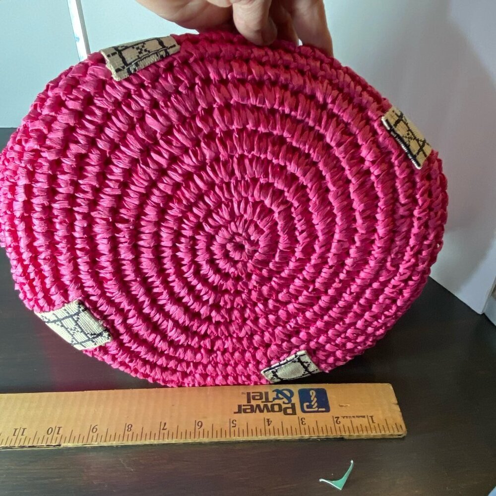 💐 KISS SEA Woven Straw Tote – Pink - NWT - Picture 8 of 10